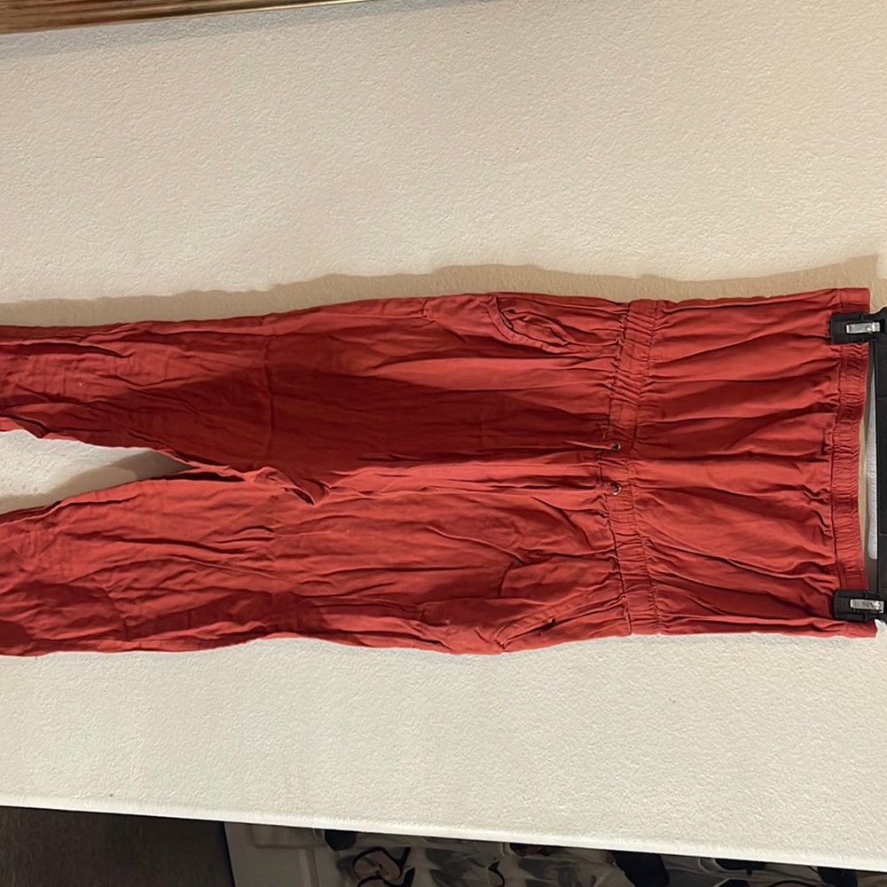 Live 4 Truth Rudy strapless jumpsuit with pockets and tie at waist. Size M